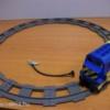 Lego Duplo mozdony, lego duplo vonat tankolócső 12 db szürke sínnel (pici hiba)