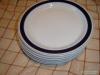 Hollóházi kék csikos tányér 6 darab