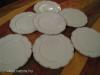 7 db fehér arany porcelán lapos tányér