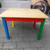 Keményfa kis asztal, játszóasztal, színes