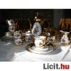 Porcelán kávés teás készlet! 6 személyes kézifestésű valódi 24 karátos